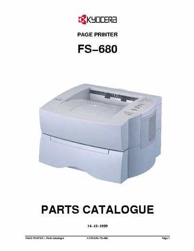 Kyocera FS-680 Kyocera PAGE PRINTER FS-680  Parts Catalogue